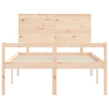 Solid Wood Small Double Bed Frame with Headboard | Hipo Market