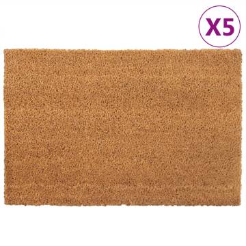 5 Pcs Natural Coir Door Mats - 40x60 cm Tufted | HipoMarket