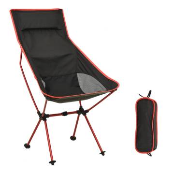 Foldable Camping Chair - Durable PVC & Aluminium - Black