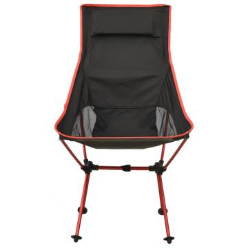 Foldable Camping Chair - Durable PVC & Aluminium - Black