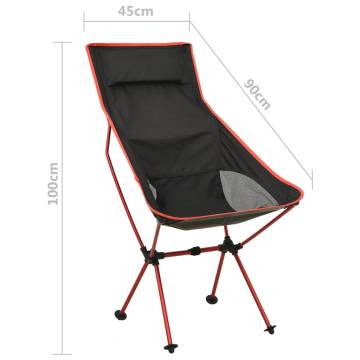 Foldable Camping Chair - Durable PVC & Aluminium - Black