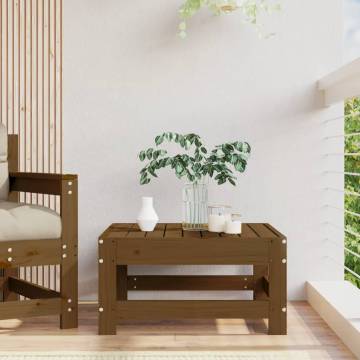 Honey Brown Solid Wood Garden Footstool | Durable & Stylish