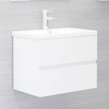 High Gloss White Sink Cabinet - 60x38.5x45 cm | Hipomarket