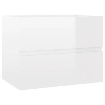 High Gloss White Sink Cabinet - 60x38.5x45 cm | Hipomarket