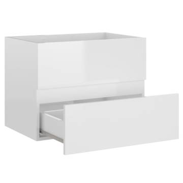 High Gloss White Sink Cabinet - 60x38.5x45 cm | Hipomarket