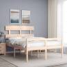 Bed Frame with Headboard Small Double Solid Wood Colour natural Size 120 x 190 cm Model high 