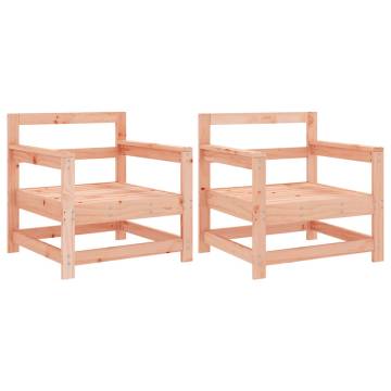 2 pcs Solid Wood Douglas Garden Chairs | Hipomarket UK