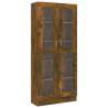 Vitrine Cabinet Smoked Oak 82.5x30.5 cm - Stylish Storage