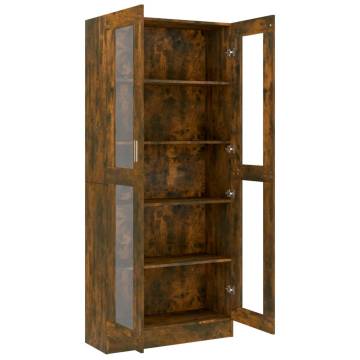 Vitrine Cabinet Smoked Oak 82.5x30.5 cm - Stylish Storage