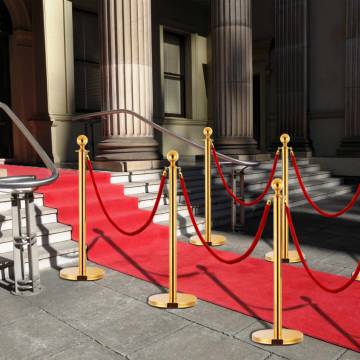 3 Piece VIP Queue Barrier Set - Stainless Steel Gold | HipoMarket