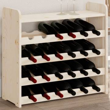 Solid Wood Wine Rack with Top Board - 24 Bottle Storage