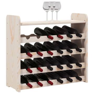 Solid Wood Wine Rack with Top Board - 24 Bottle Storage