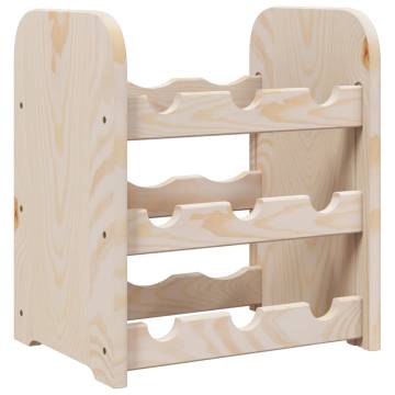 Wooden Wine Rack - Solid Pine Storage for 9 Bottles