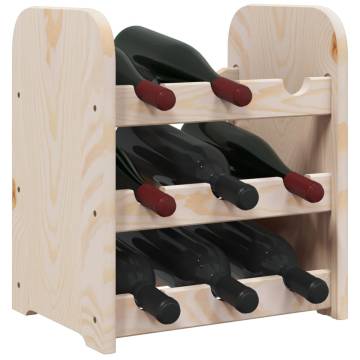 Wooden Wine Rack - Solid Pine Storage for 9 Bottles