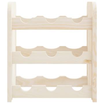 Wooden Wine Rack - Solid Pine Storage for 9 Bottles