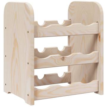 Wooden Wine Rack - Solid Pine Storage for 9 Bottles