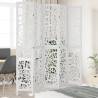 Room Divider 5 Panels White Solid Wood Paulownia Size 40 x 220 cm Number of 5 Number_of_Panels 