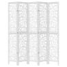 Elegant 5 Panel White Room Divider - Solid Wood Paulownia