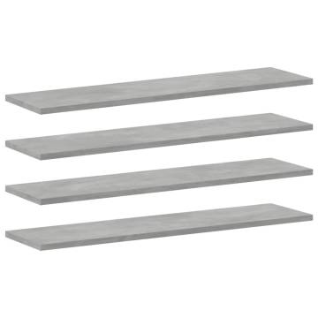 Concrete Grey Bookshelf Boards - 4 pcs | Hipomarket UK