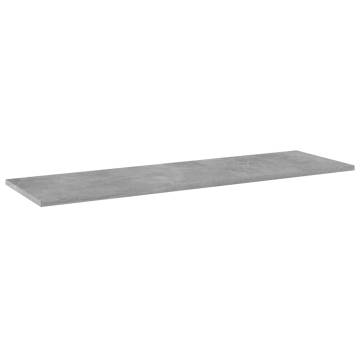 Bookshelf Boards 4 pcs Concrete Grey - Storage Solution