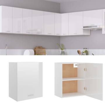 High Gloss White Hanging Cabinet | 50x31x60 cm - Hipo Market