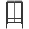 Stylish Black Bar Table with Glass Top | 70x70x110 cm