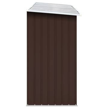 Garden Log Storage Shed - Galvanised Steel 330x84x152 cm Brown