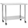 Kitchen Work Table with Wheels 100x60x85 cm Stainless Steel Size 100 x 60 x 85 cm Quantity in Package 1 