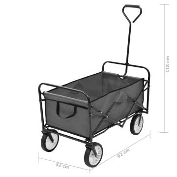 Folding Hand Trolley Steel Grey - Durable & Versatile