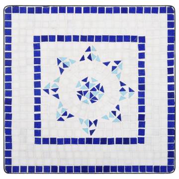 Mosaic Bistro Table Blue & White - 60 cm Ceramic | HipoMarket