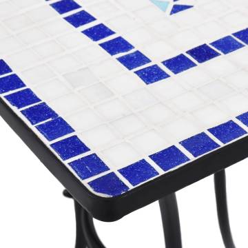 Mosaic Bistro Table Blue & White - 60 cm Ceramic | HipoMarket