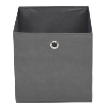 Storage Boxes (4 pcs) - Non-woven Fabric, Grey - 32x32x32 cm