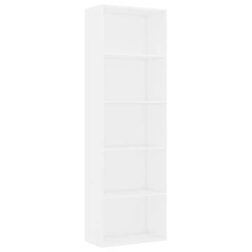 5-Tier Book Cabinet White - Modern Storage Solution | Hipo Market