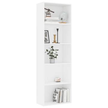 5-Tier Book Cabinet White - Modern Storage Solution | Hipo Market