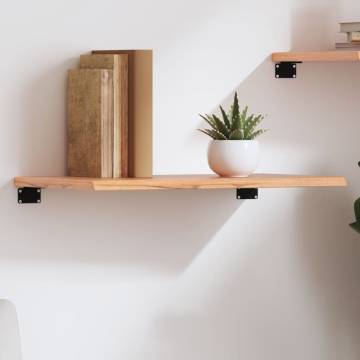 Wall Shelf Light Brown 60x30x2 cm Solid Oak | Rustic Storage