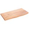 Wall Shelf Light Brown 60x30x2 cm Solid Oak | Rustic Storage