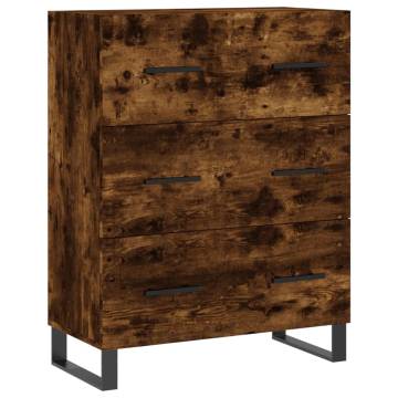 Stylish Highboard in Smoked Oak - 69.5x34x180 cm