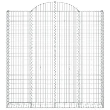 Arched Gabion Baskets - 2 pcs Galvanised Iron (200x30x200 cm)