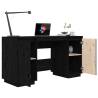 Desk Black 140x50x75 cm - Solid Pine for Home & Office