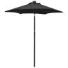 Parasol with LED Lights Black 200x211 cm Aluminium Colour black Quantity in Package 1 