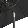 Parasol with LED Lights Black - 200x211 cm Aluminium