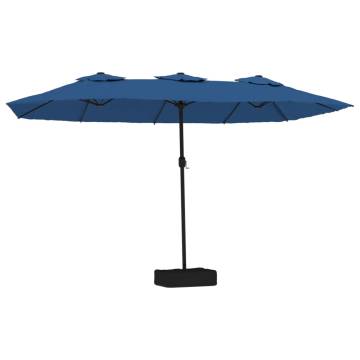 Double-Head Parasol Azure Blue | 449x245 cm | Hipomarket