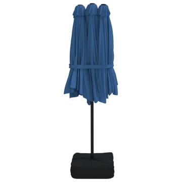 Double-Head Parasol Azure Blue | 449x245 cm | Hipomarket