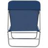 Folding Sun Loungers Set - 2 Pcs Blue Steel & Fabric Comfort