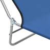 Folding Sun Loungers Set - 2 Pcs Blue Steel & Fabric Comfort