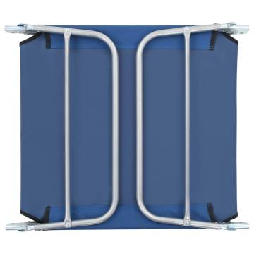 Folding Sun Loungers Set - 2 Pcs Blue Steel & Fabric Comfort