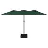 Double-Head Parasol Green 449x245 cm - Perfect Sun Protection