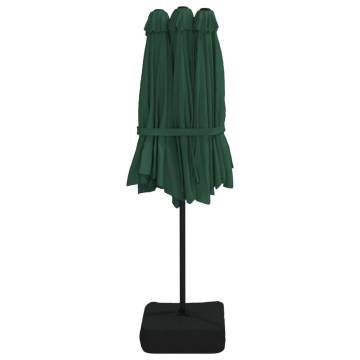 Double-Head Parasol Green 449x245 cm - Perfect Sun Protection