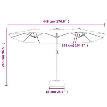 Double-Head Parasol Green 449x245 cm - Perfect Sun Protection