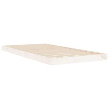 White Single Bed Frame 90x190 cm | Solid Pine Wood